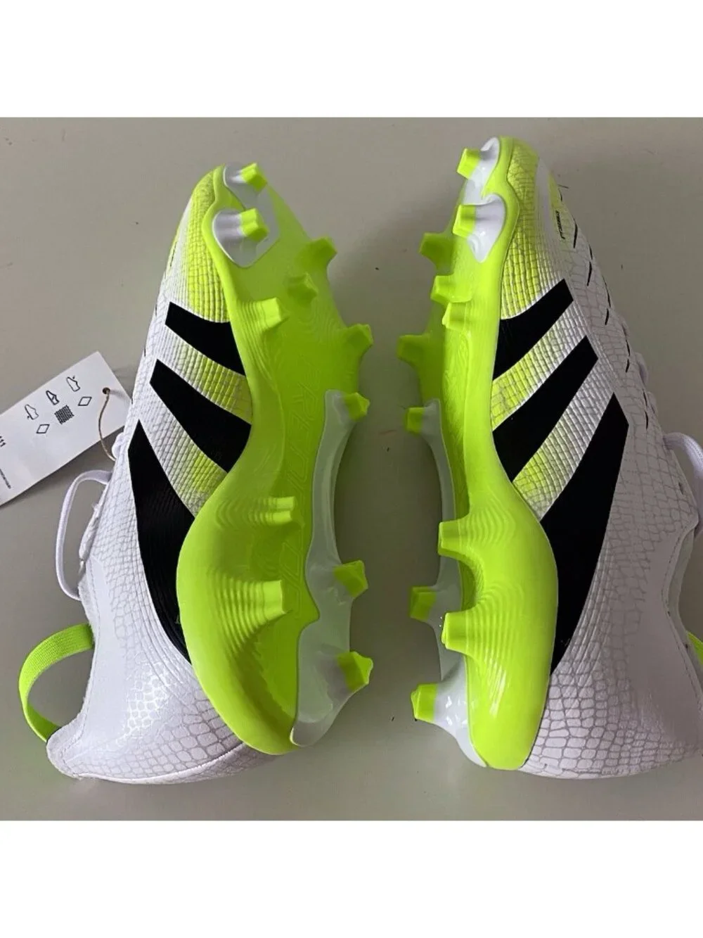 Adidas Predator League FT FG/MG Soccer Cleats JI1111 White Yellow Men’s Sz 8‎